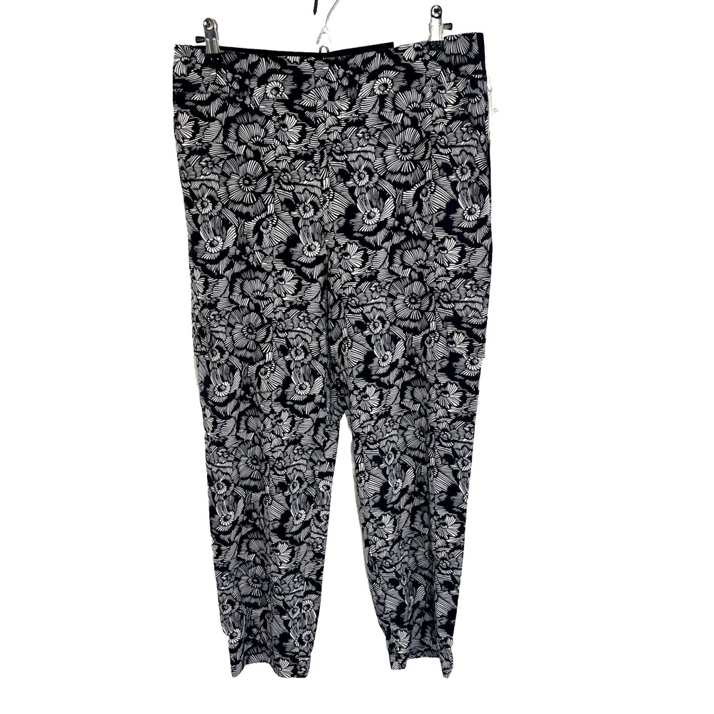 Soft Surroundings Black Floral Jogger Cargo Pants Womens Medium Go Lively New